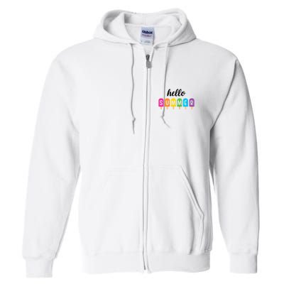 Hello Summer Popsicle Colorful Full Zip Hoodie