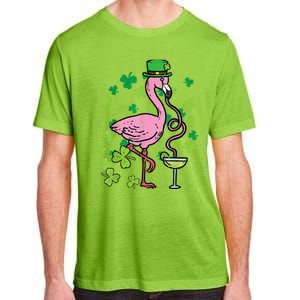 Happy St Patrick's Day Irish Flamingo Saint Pattys Paddys  Adult ChromaSoft Performance T-Shirt