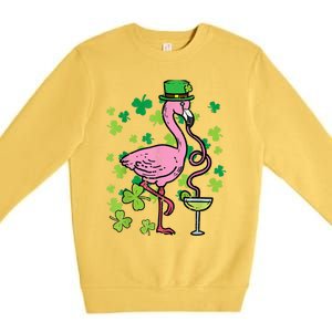 Happy St Patrick's Day Irish Flamingo Saint Pattys Paddys  Premium Crewneck Sweatshirt