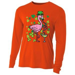 Happy St Patrick's Day Irish Flamingo Saint Pattys Paddys  Cooling Performance Long Sleeve Crew