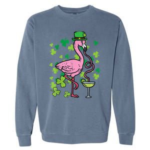 Happy St Patrick's Day Irish Flamingo Saint Pattys Paddys  Garment-Dyed Sweatshirt