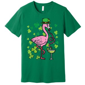 Happy St Patrick's Day Irish Flamingo Saint Pattys Paddys  Premium T-Shirt