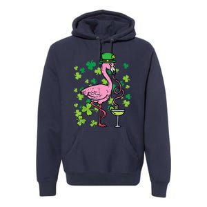 Happy St Patrick's Day Irish Flamingo Saint Pattys Paddys  Premium Hoodie