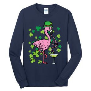 Happy St Patrick's Day Irish Flamingo Saint Pattys Paddys  Tall Long Sleeve T-Shirt