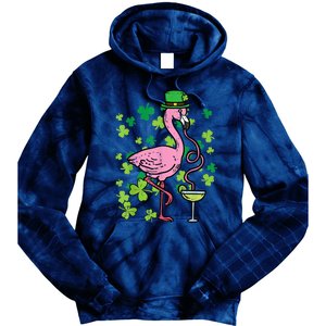 Happy St Patrick's Day Irish Flamingo Saint Pattys Paddys  Tie Dye Hoodie