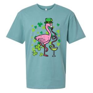 Happy St Patrick's Day Irish Flamingo Saint Pattys Paddys  Sueded Cloud Jersey T-Shirt