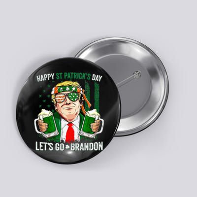 Happy St Patricks day Let's Go Beer Brandon Trump Leprechaun Button