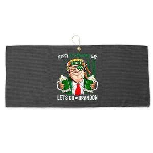 Happy St Patricks day Let's Go Beer Brandon Trump Leprechaun Large Microfiber Waffle Golf Towel