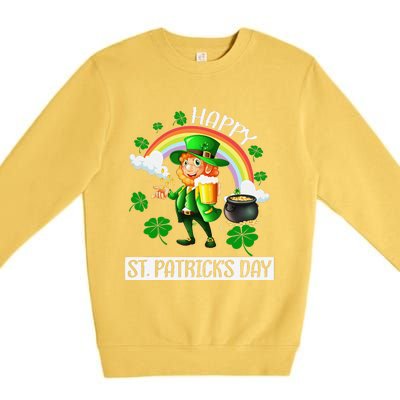 Happy St. Patrick's Day Saint Shenanigan Clover Irishman Premium Crewneck Sweatshirt