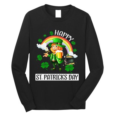 Happy St. Patrick's Day Saint Shenanigan Clover Irishman Long Sleeve Shirt