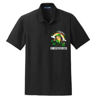 Happy St. Patrick's Day Saint Shenanigan Clover Irishman Dry Zone Grid Polo