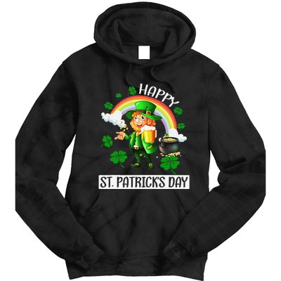 Happy St. Patrick's Day Saint Shenanigan Clover Irishman Tie Dye Hoodie