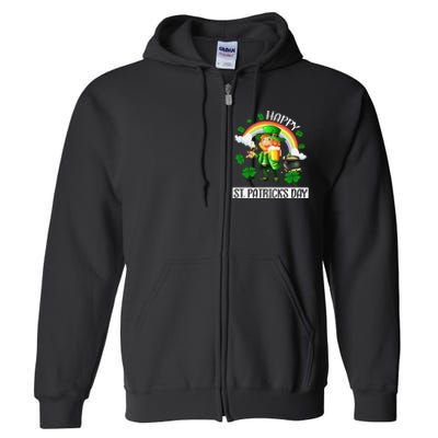 Happy St. Patrick's Day Saint Shenanigan Clover Irishman Full Zip Hoodie