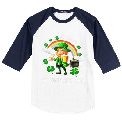 Happy St. Patrick's Day Saint Shenanigan Clover Irishman Baseball Sleeve Shirt