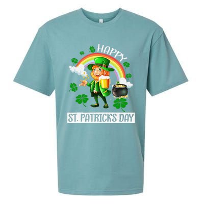 Happy St. Patrick's Day Saint Shenanigan Clover Irishman Sueded Cloud Jersey T-Shirt