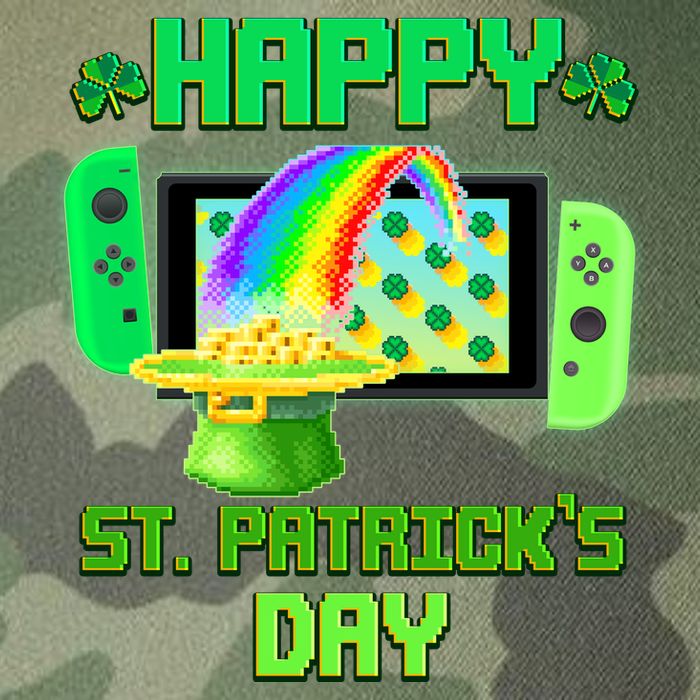 Happy St Patricks Day Retro Pixel Video Game Legacy Tie Dye Trucker Hat