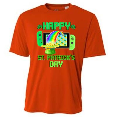 Happy St Patricks Day Retro Pixel Video Game Cooling Performance Crew T-Shirt