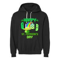 Happy St Patricks Day Retro Pixel Video Game Garment-Dyed Fleece Hoodie