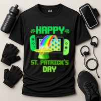 Happy St Patricks Day Retro Pixel Video Game Performance Shirt