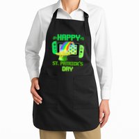 Happy St Patricks Day Retro Pixel Video Game Apron