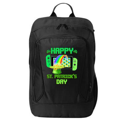 Happy St Patricks Day Retro Pixel Video Game City Backpack