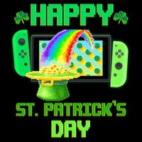Happy St Patricks Day Retro Pixel Video Game Impact Tech Backpack