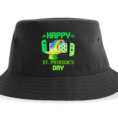 Happy St Patricks Day Retro Pixel Video Game Sustainable Bucket Hat