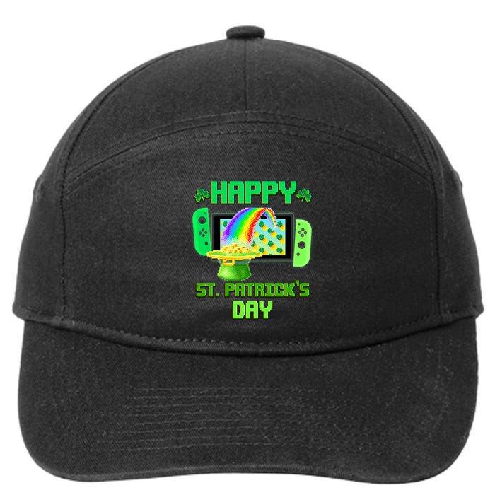 Happy St Patricks Day Retro Pixel Video Game 7-Panel Snapback Hat