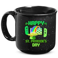Happy St Patricks Day Retro Pixel Video Game 15oz Campfire Ceramic Mug