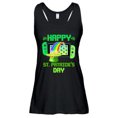 Happy St Patricks Day Retro Pixel Video Game Ladies Essential Flowy Tank