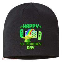 Happy St Patricks Day Retro Pixel Video Game Sustainable Beanie