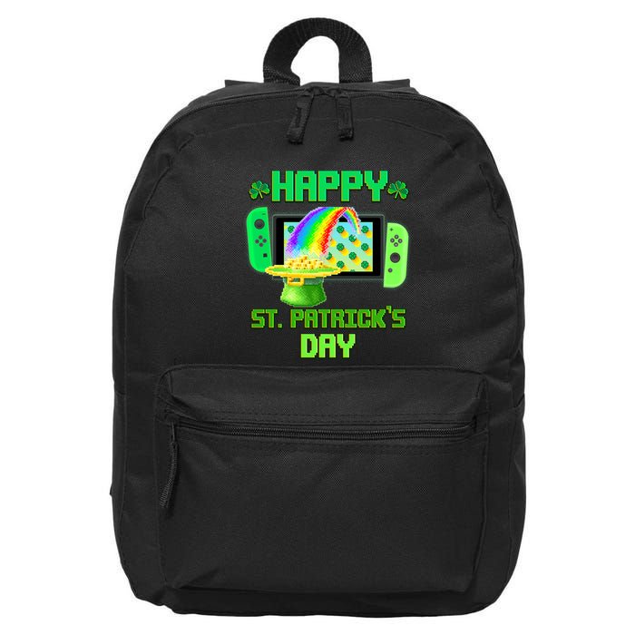 Happy St Patricks Day Retro Pixel Video Game 16 in Basic Backpack