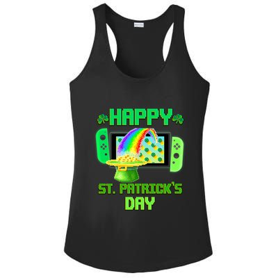 Happy St Patricks Day Retro Pixel Video Game Ladies PosiCharge Competitor Racerback Tank
