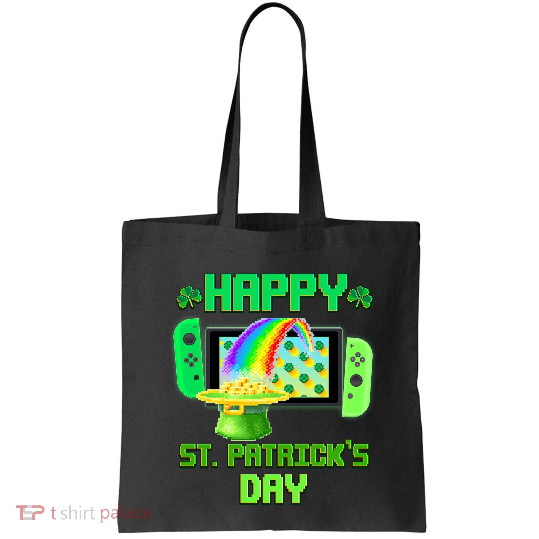 Happy St Patricks Day Retro Pixel Video Game Bag