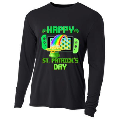 Happy St Patricks Day Retro Pixel Video Game Cooling Performance Long Sleeve Crew