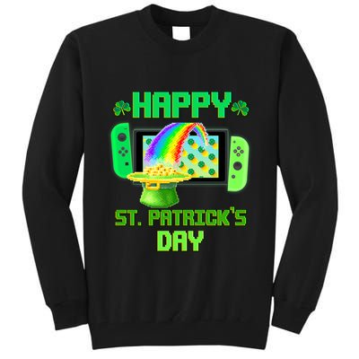 Happy St Patricks Day Retro Pixel Video Game Tall Sweatshirt