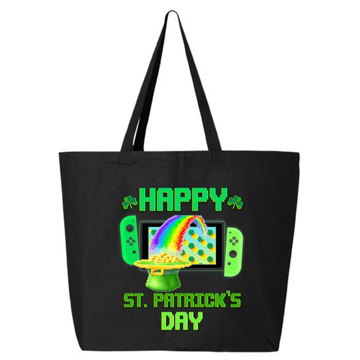 Happy St Patricks Day Retro Pixel Video Game 25L Jumbo Tote