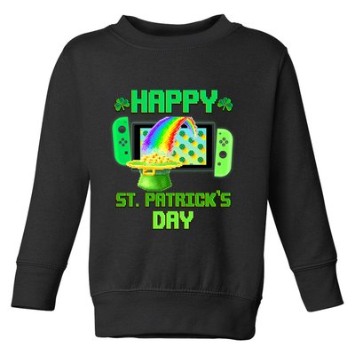 Happy St Patricks Day Retro Pixel Video Game Toddler Sweatshirt