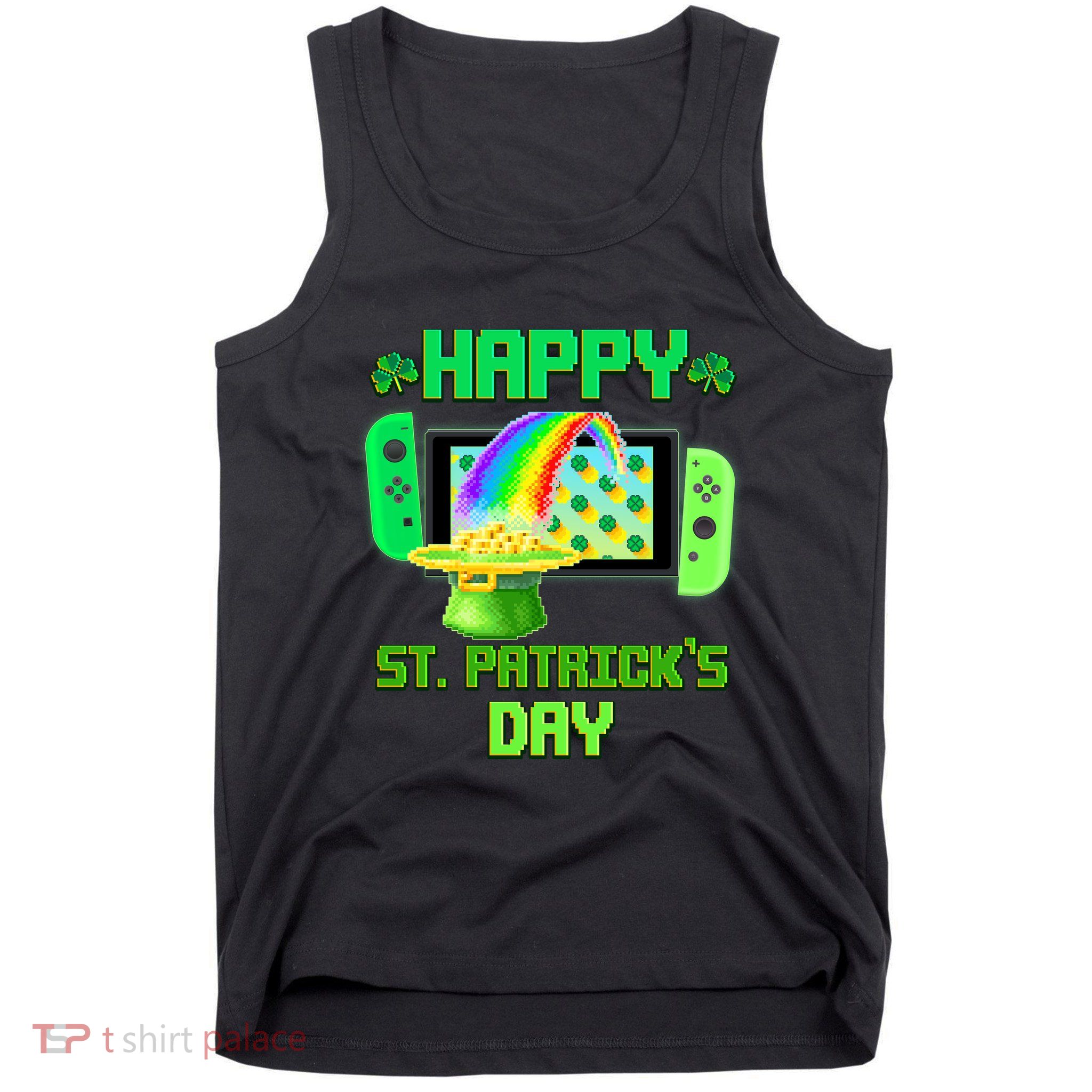 Happy St Patricks Day Retro Pixel Video Game Tank Top