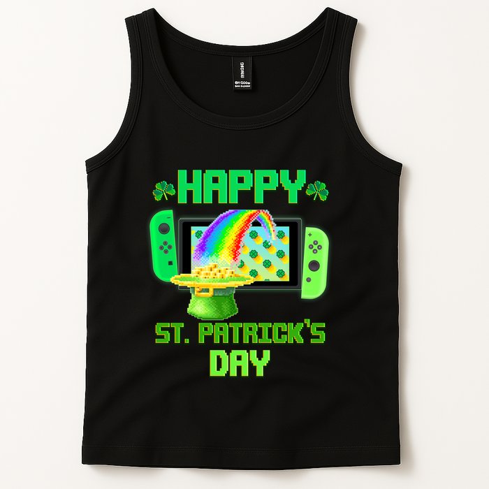 Happy St Patricks Day Retro Pixel Video Game Tank Top