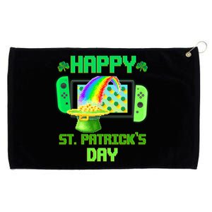 Happy St Patricks Day Retro Pixel Video Game Grommeted Golf Towel