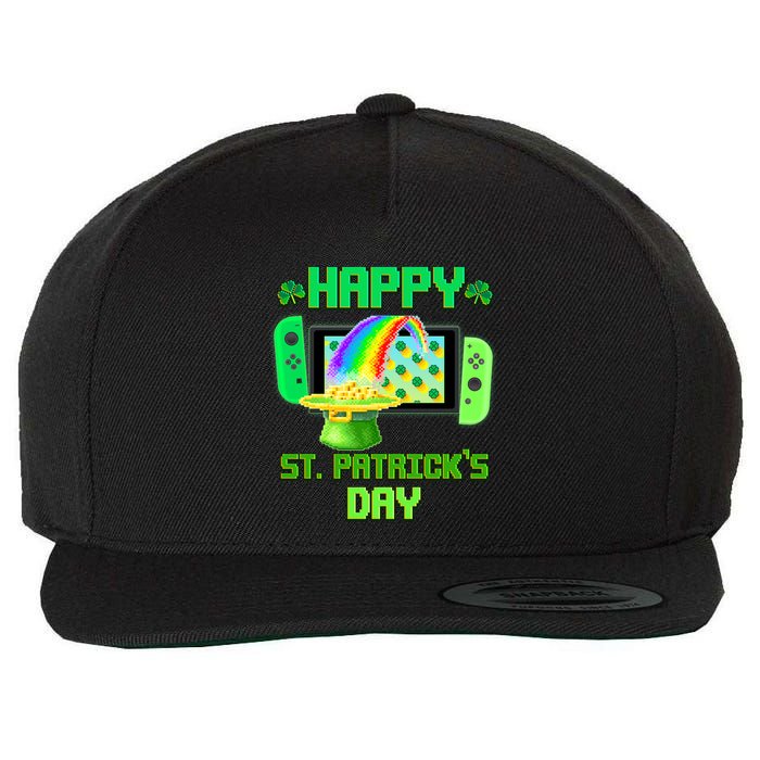 Happy St Patricks Day Retro Pixel Video Game Wool Snapback Cap