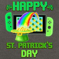 Happy St Patricks Day Retro Pixel Video Game Cotton Canvas Backpack