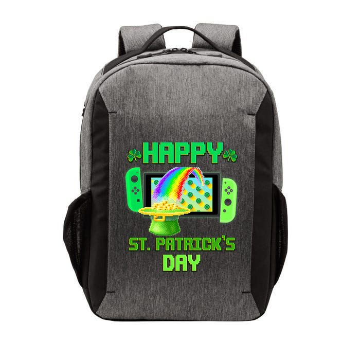Happy St Patricks Day Retro Pixel Video Game Vector Backpack