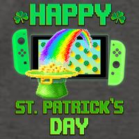 Happy St Patricks Day Retro Pixel Video Game Vector Backpack