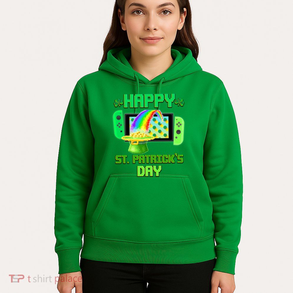 Happy St Patricks Day Retro Pixel Video Game Hoodie