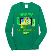 Happy St Patricks Day Retro Pixel Video Game Long Sleeve Shirt