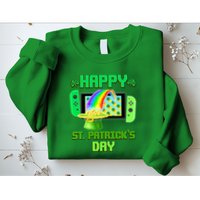 Happy St Patricks Day Retro Pixel Video Game Sweatshirt