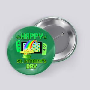 Happy St Patricks Day Retro Pixel Video Game Button