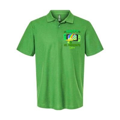 Happy St Patricks Day Retro Pixel Video Game Softstyle Adult Sport Polo